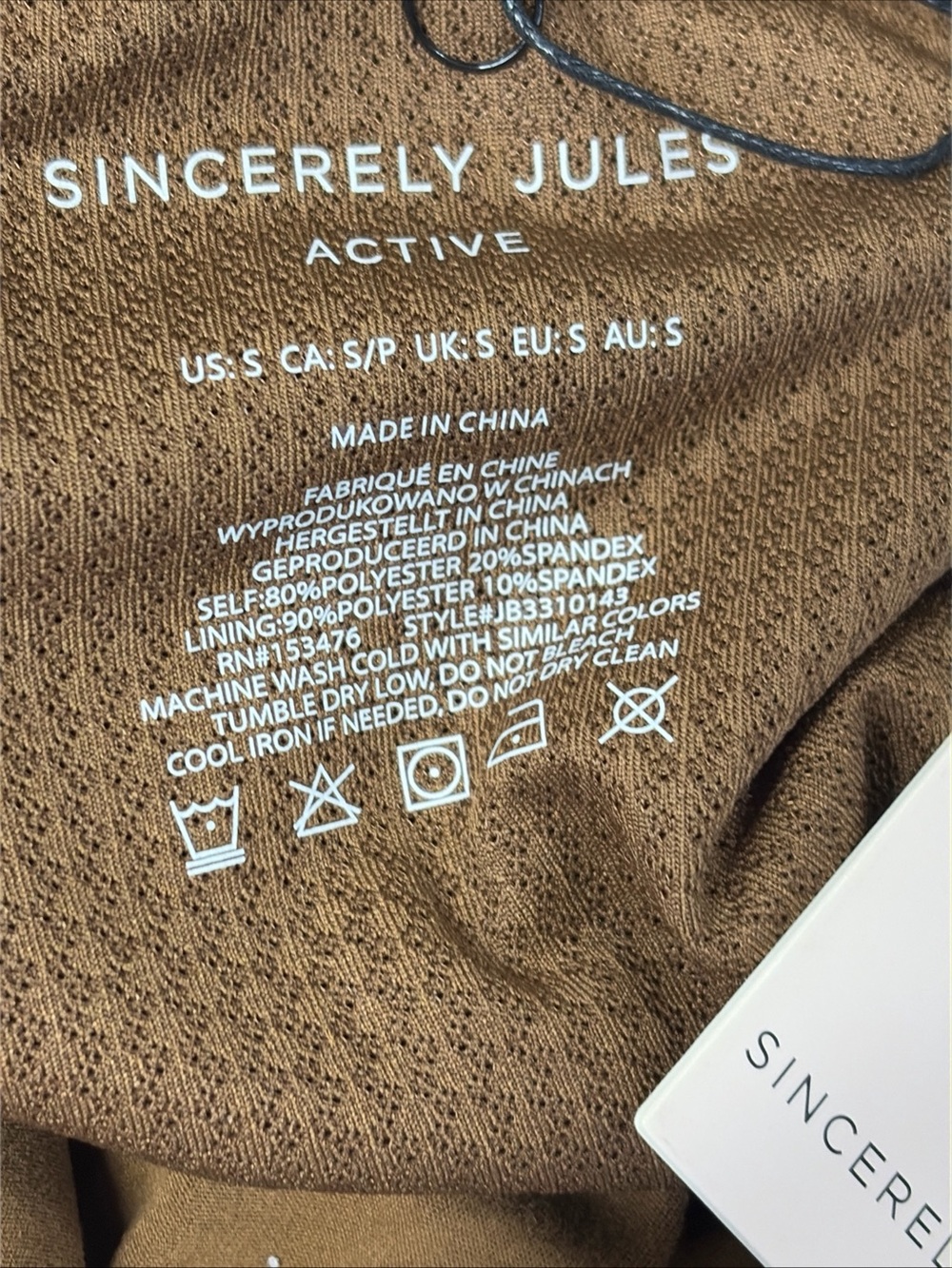 Sincerely Jules Active Women Sz Small Brown Crop Top V-Neck Capped Sleeve - Picture 10 of 11